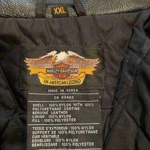 ❤️ Harley Davidson Leather and nylon bomber jacket.
